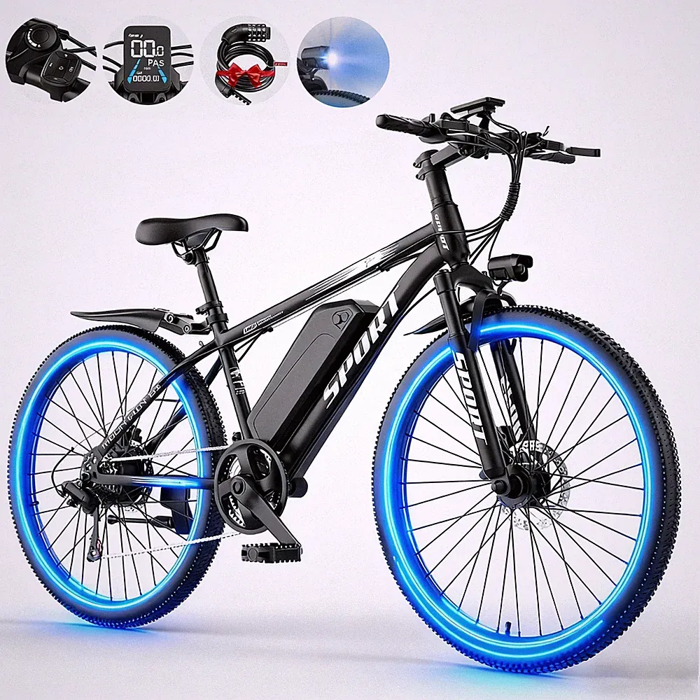 26"ebike Commuter Bike 48V 10.Ah 30mph 1500W Peak Ebike for Adults Electric Bike
