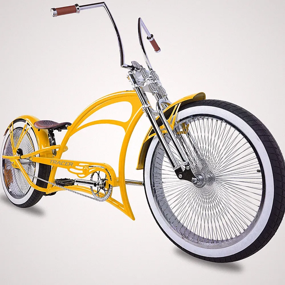 Tracer 26'' Stretch Beach Cruiser Bike 1 Speed Fat Tires Lowrider Coaster Brake